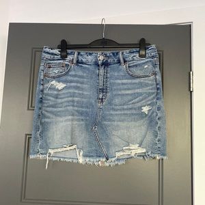 Distressed American Eagle Jean Skirt